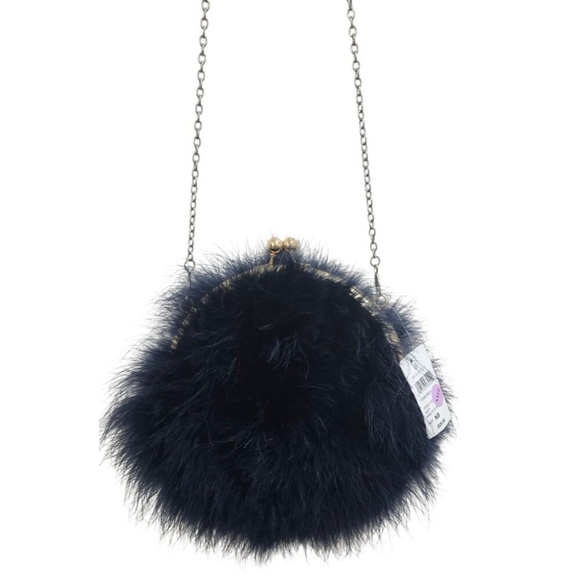 Power Of Love Feather Purse In Navy windsorstore - Picture 6 of 11